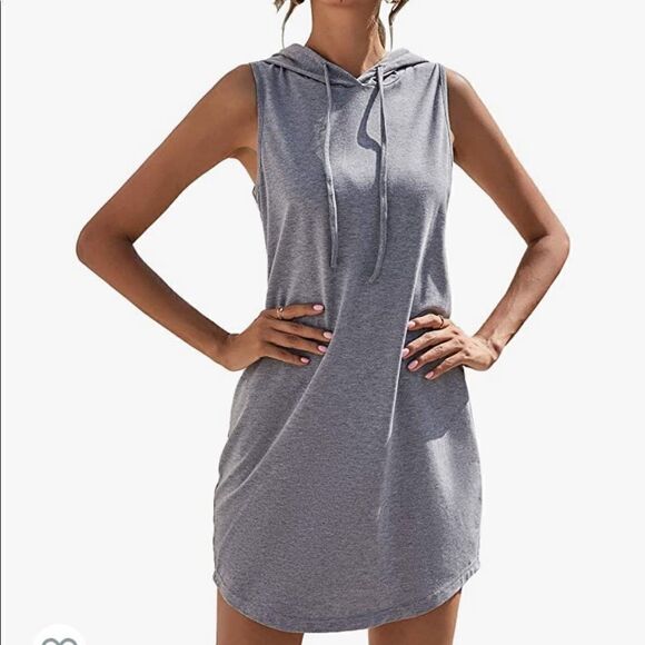 🎉HP🎉New Casual Hoodie Sleeveless Mini Dress - Picture 11 of 14